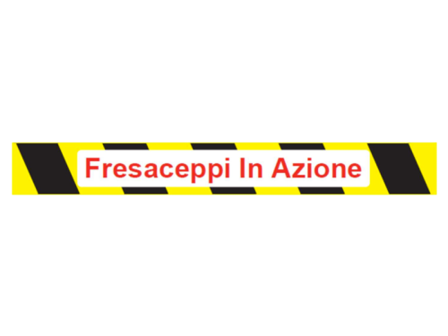 Fascia con scritta "Fresaceppi in azione"